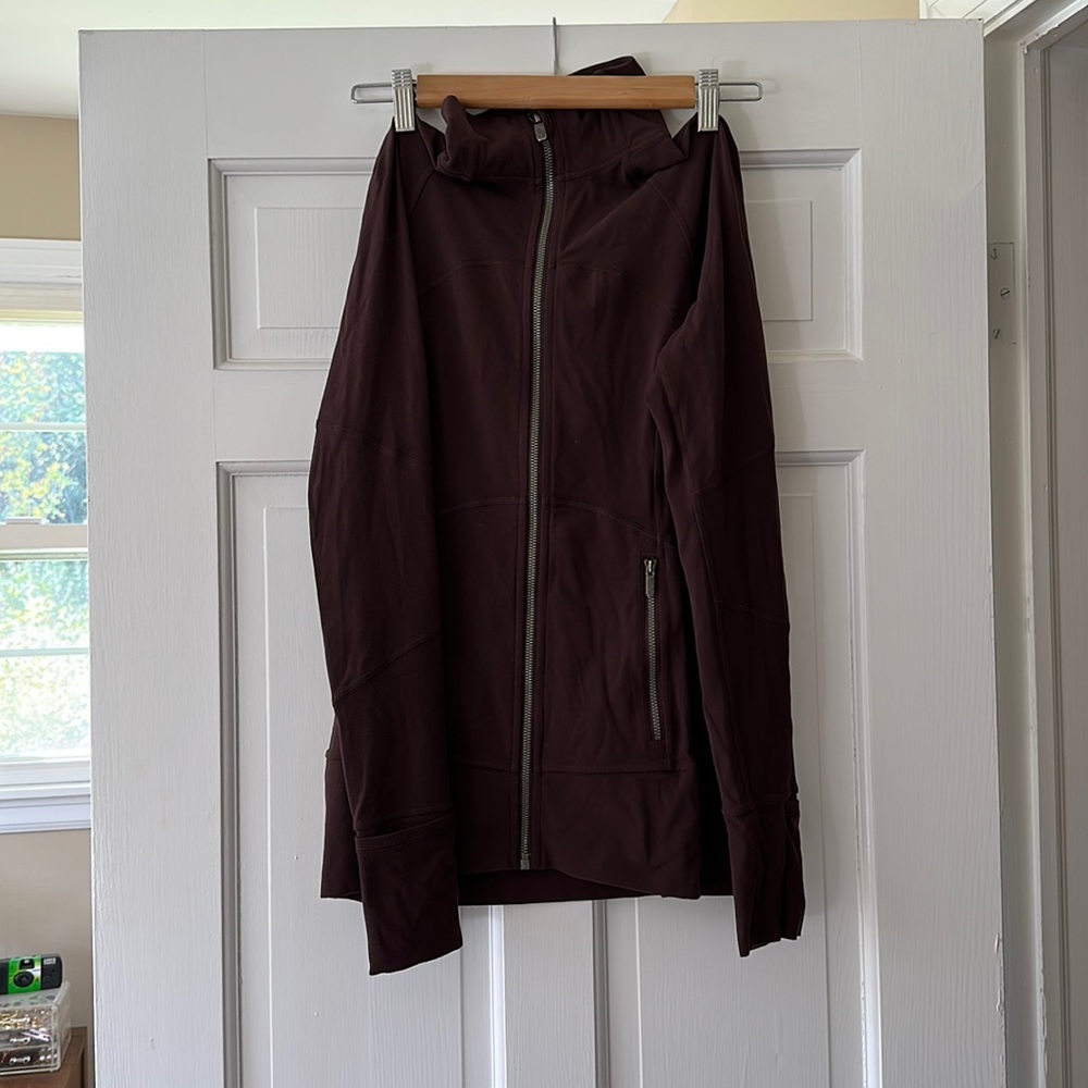 Dark purple/ maroon Lulu zip up, long length, size 6